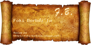 Foki Borbála névjegykártya